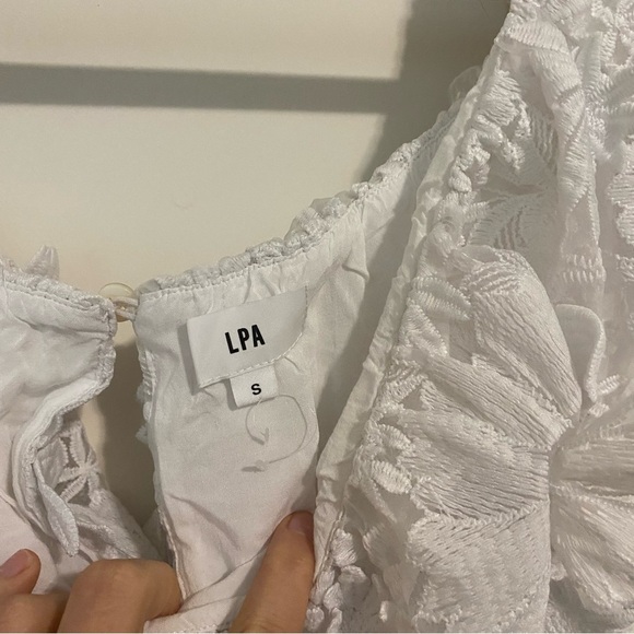 LPA White Floral Appliqué Midi Dress size Small - Picture 7 of 11